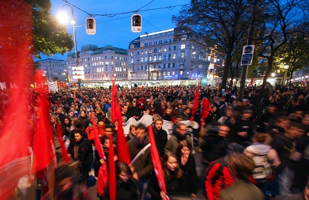 Studierende demonstieren in Wien